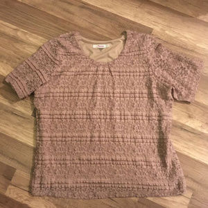 Tan Jay Lined Lacy Top Sz M 2/$25